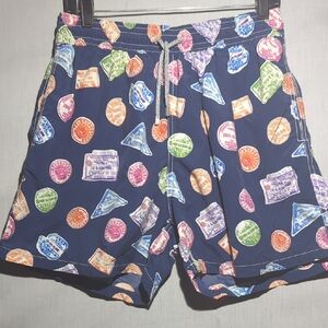 Vilebrequin Moorea Passport Stamp Mens Beach Swim Shorts Size‎ XL